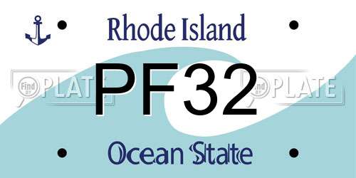 PF32 Rhode Island License Plate