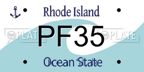 PF35 Rhode Island License Plate