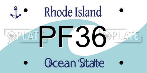 PF36 Rhode Island License Plate