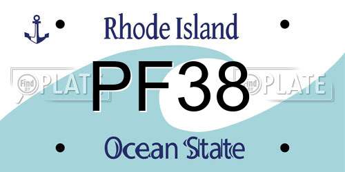 PF38 Rhode Island License Plate