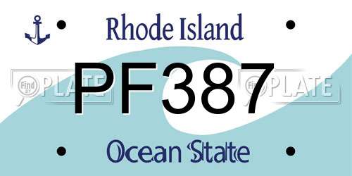 PF387 Rhode Island License Plate