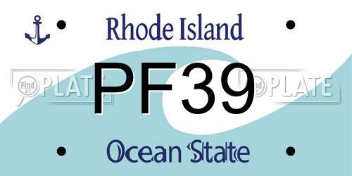 PF39 Rhode Island License Plate