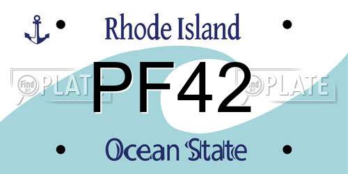PF42 Rhode Island License Plate