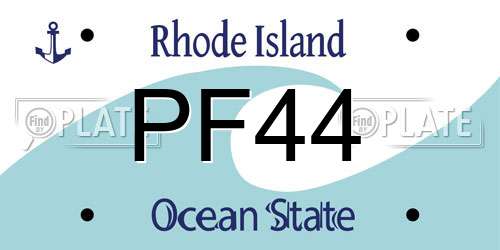 PF44 Rhode Island License Plate
