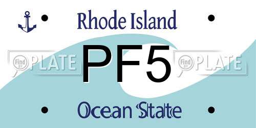 PF5 Rhode Island License Plate