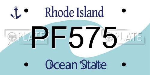 PF575 Rhode Island License Plate