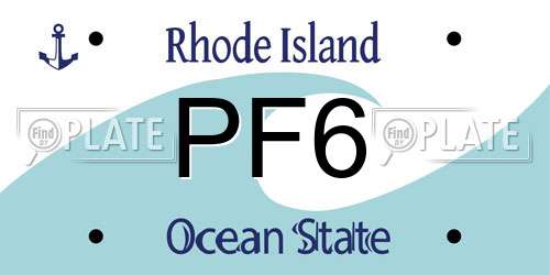 PF6 Rhode Island License Plate