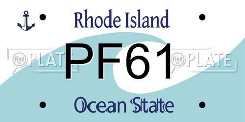 PF61 Rhode Island License Plate