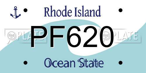 PF620 Rhode Island License Plate