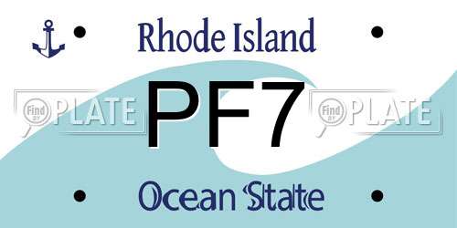 PF7 Rhode Island License Plate