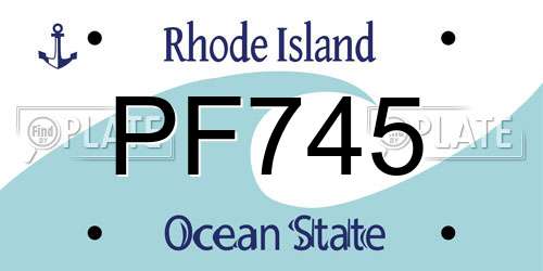 PF745 Rhode Island License Plate