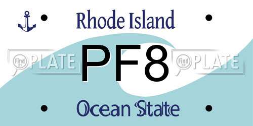 PF8 Rhode Island License Plate