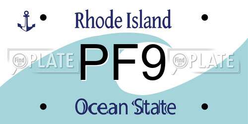 PF9 Rhode Island License Plate