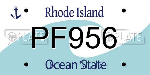 PF956 Rhode Island License Plate
