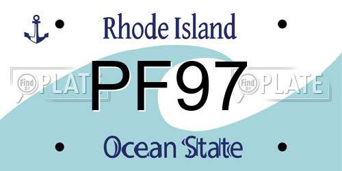 PF97 Rhode Island License Plate