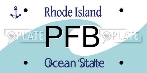 PFB Rhode Island License Plate