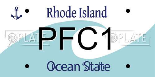 PFC1 Rhode Island License Plate