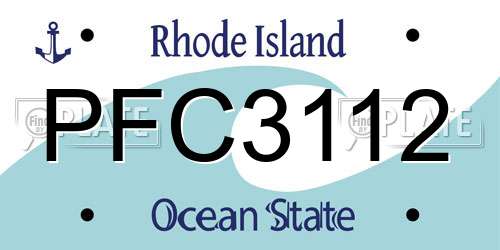 PFC3112 Rhode Island License Plate