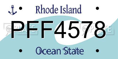 PFF4578 Rhode Island License Plate