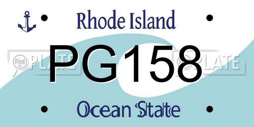 PG158 Rhode Island License Plate