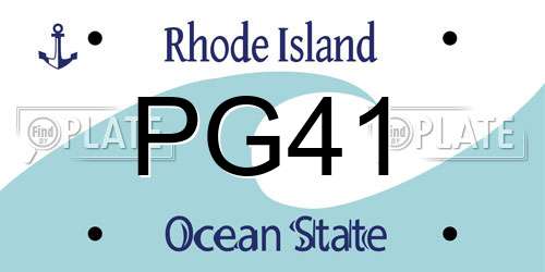 PG41 Rhode Island License Plate