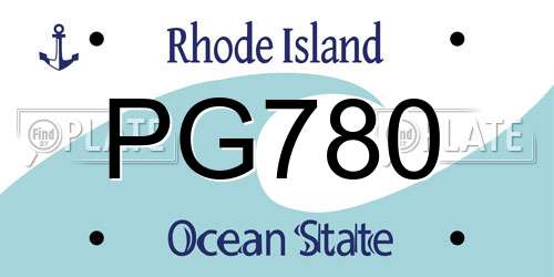 PG780 Rhode Island License Plate