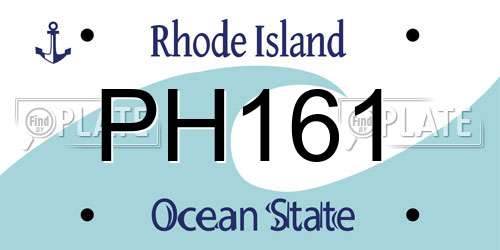 PH161 Rhode Island License Plate