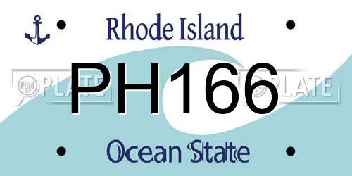 PH166 Rhode Island License Plate