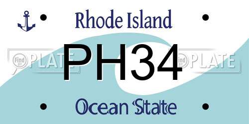 PH34 Rhode Island License Plate