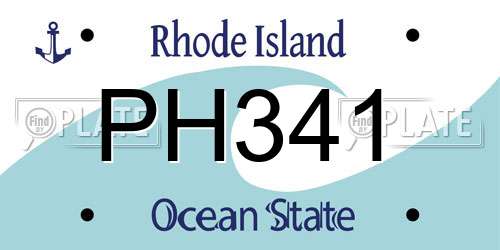 PH341 Rhode Island License Plate