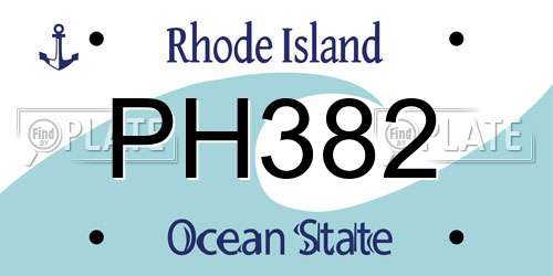 PH382 Rhode Island License Plate