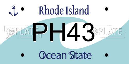 PH43 Rhode Island License Plate