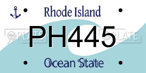 PH445 Rhode Island License Plate