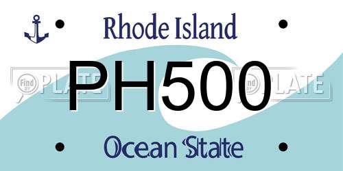 PH500 Rhode Island License Plate