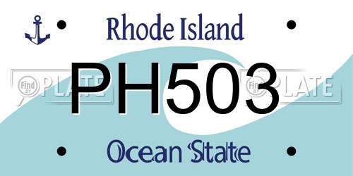 PH503 Rhode Island License Plate