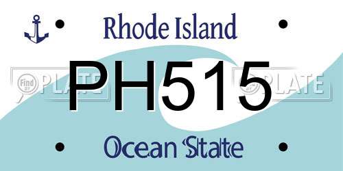 PH515 Rhode Island License Plate