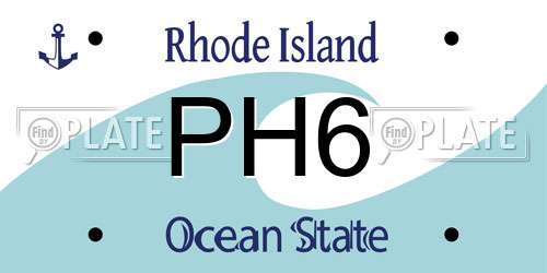 PH6 Rhode Island License Plate