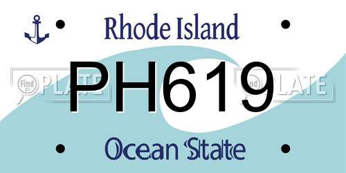 PH619 Rhode Island License Plate