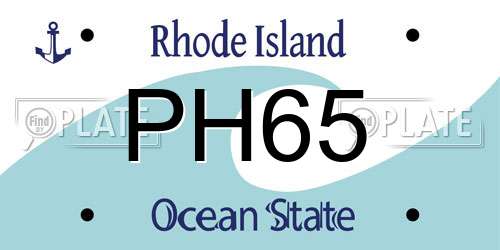 PH65 Rhode Island License Plate