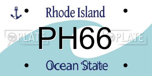 PH66 Rhode Island License Plate