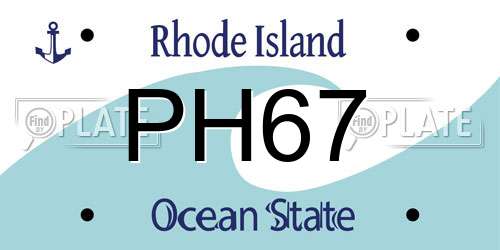PH67 Rhode Island License Plate