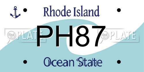 PH87 Rhode Island License Plate