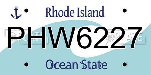 PHW6227 Rhode Island License Plate
