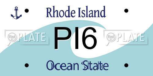 PI6 Rhode Island License Plate
