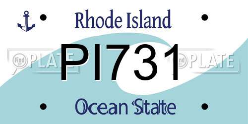 PI731 Rhode Island License Plate