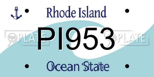 PI953 Rhode Island License Plate