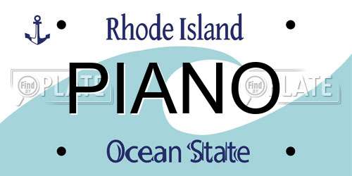 PIANO Rhode Island License Plate