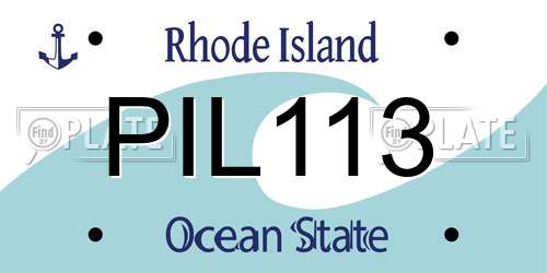 PIL113 Rhode Island License Plate