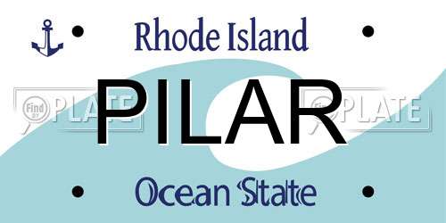 PILAR Rhode Island License Plate