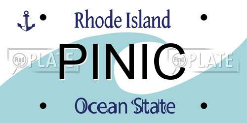 PINIC Rhode Island License Plate